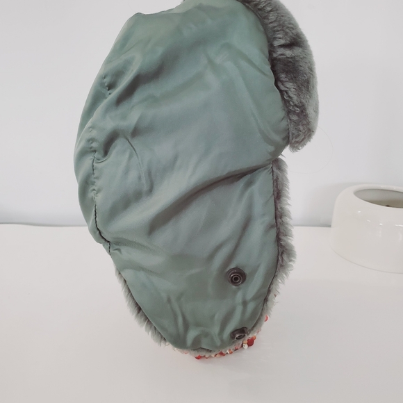 60s PROPPER Med Helmet Flyers Winter Hat B9B Green Nylon Aviator Pilot NO STRAP! - Picture 10 of 13